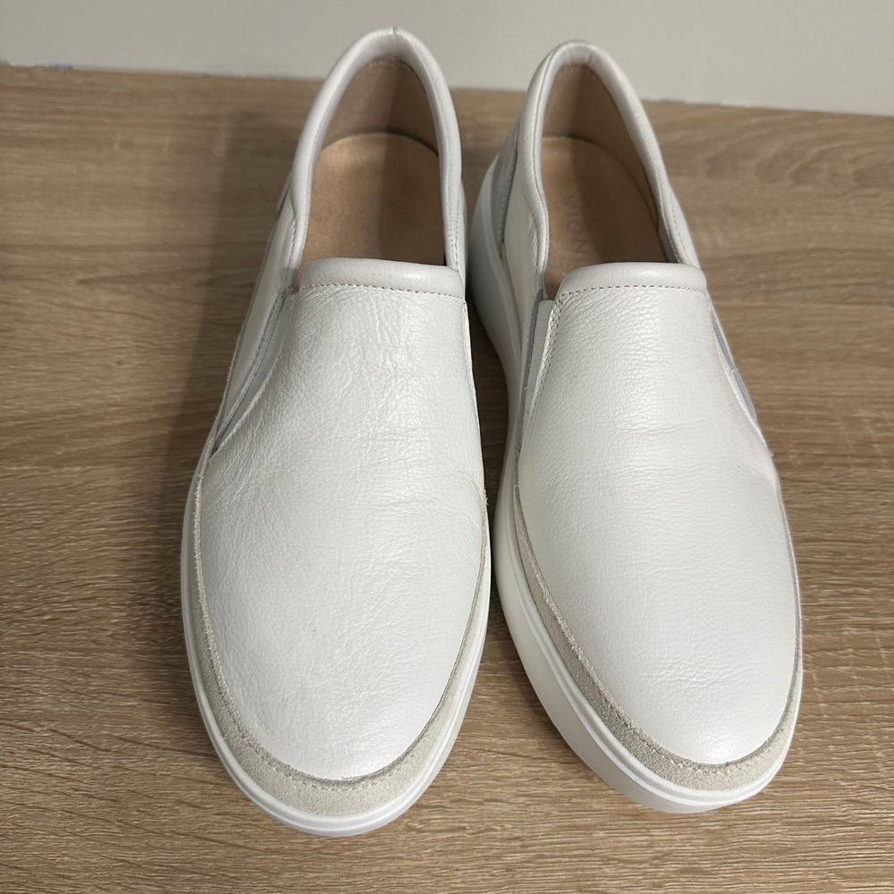 Vionic‎ Womens Kearny Slip On Sneaker US 9.5 Wide White Silver Leather Platform - Picture 14 of 16